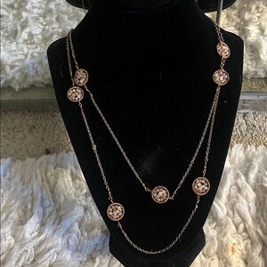 Nakamol Rose Gold Medallion Long Necklace